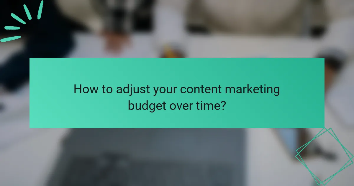 How to adjust your content marketing budget over time?
