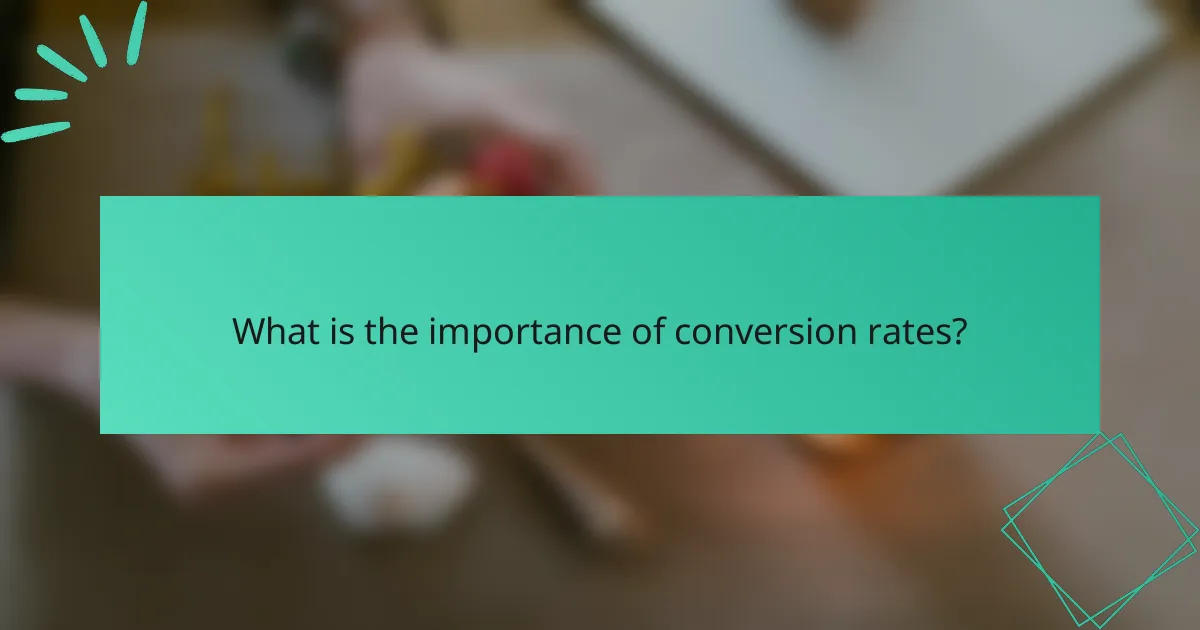What is the importance of conversion rates?
