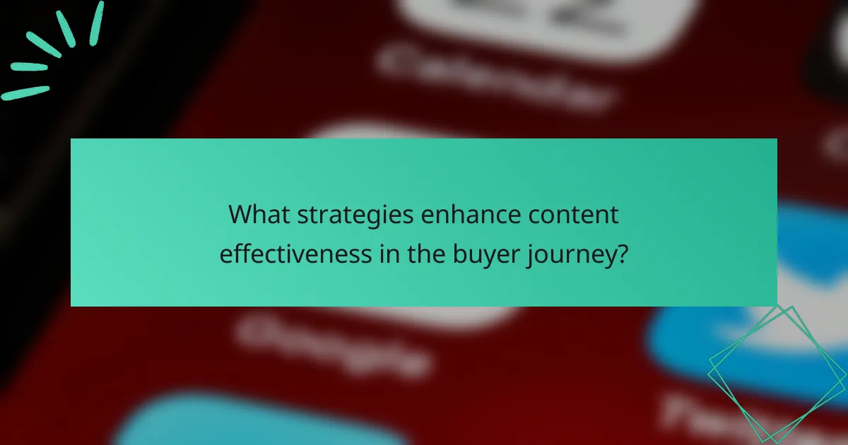 What strategies enhance content effectiveness in the buyer journey?