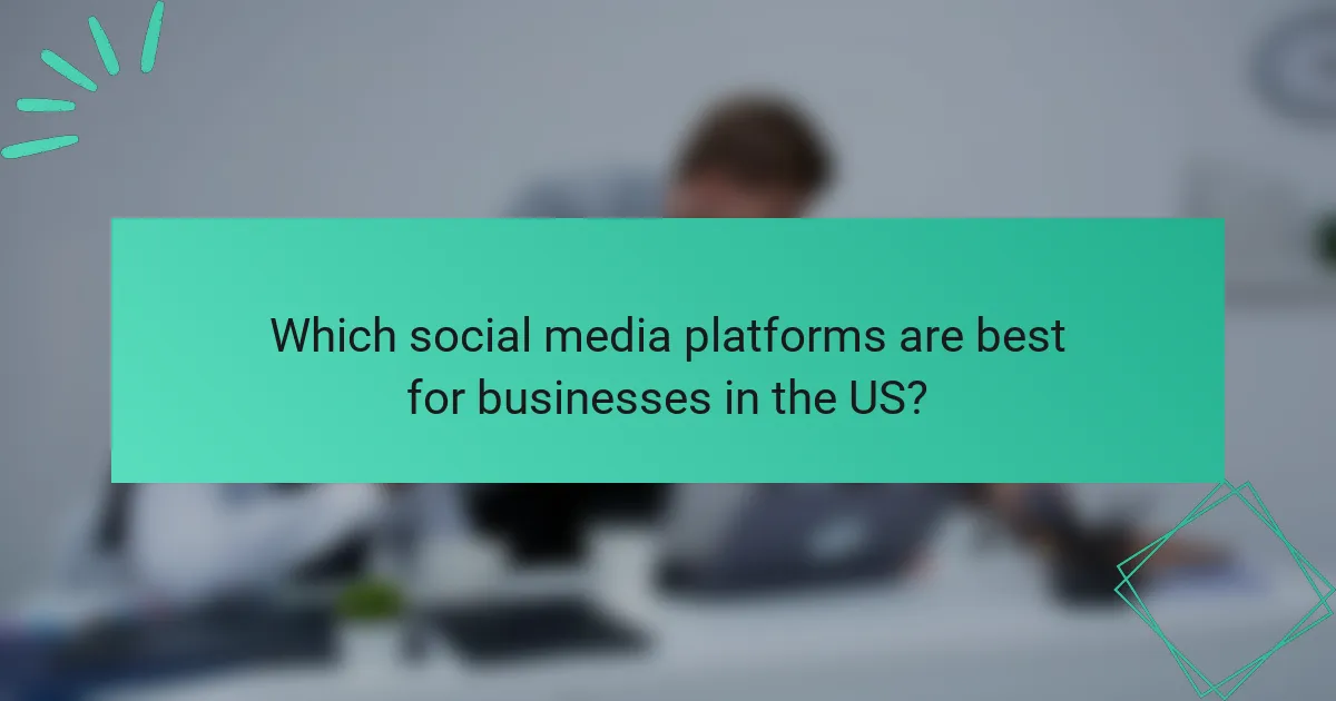 Which social media platforms are best for businesses in the US?