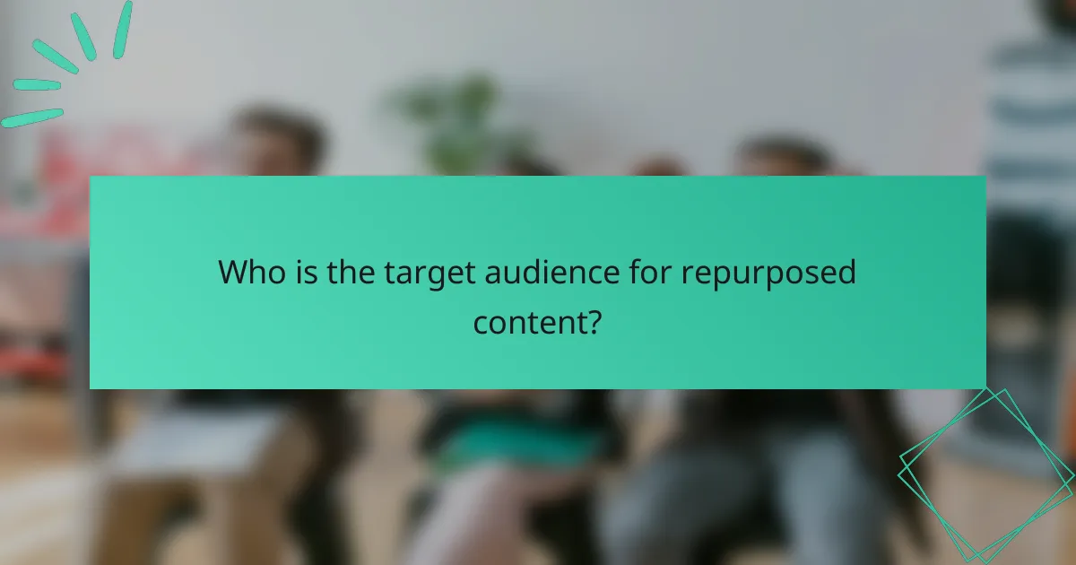 Who is the target audience for repurposed content?